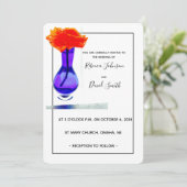 ラブズ・アプリコットバラモダン結婚式招待状 招待状 (スタンド正面)