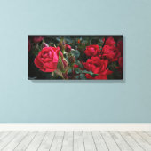 ラブズ・シー・オブ・開花（レッド・ローズ&バッド） キャンバスプリント (インサイチュ (ウッドフロア))