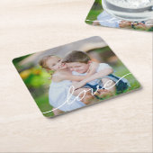 ラブズ・書カスタム・フォト・コースター スクエアペーパーコースター (アングル)