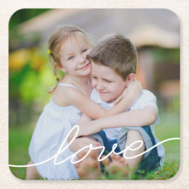 ラブズ・書カスタム・フォト・コースター スクエアペーパーコースター