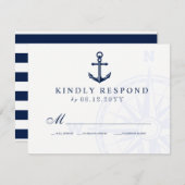 ラブセットセイルいかり航海のウェディングRSVP 出欠カード (正面/裏面)