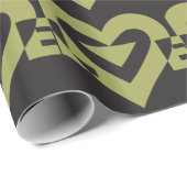 ラブセージグリーンオンブラック ラッピングペーパー (ロールコーナー)