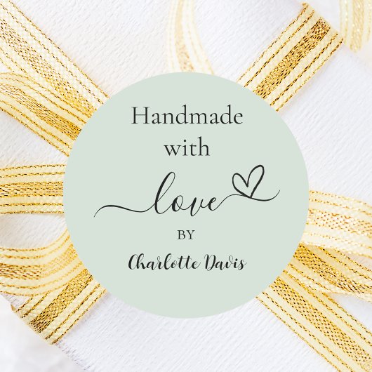 ラブセージ緑の名前で手作り ラウンドシール