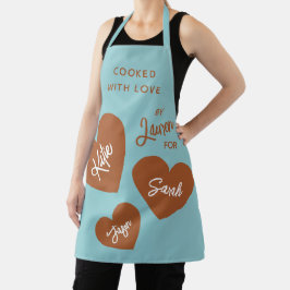 ラブソフトパーソナライズされたティール(緑がかった色) エプロン