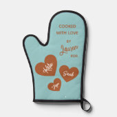 ラブソフトパーソナライズされたティール（緑がかった色） 鍋つかみ (正面)