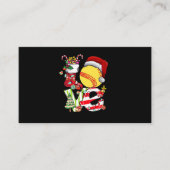 ラブソフトボールクリスマスサンタハット10代のガールズウィメンズ 名刺 (正面)