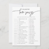 ラブソングマッチブライダルシャワーゲームアクティビティカード 招待状 (正面)