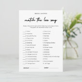 ラブソングマッチモダンブライダルシャワーゲームカード 招待状 (スタンド正面)