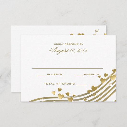ラブソング結婚の応答カード 出欠カード (正面/裏面)