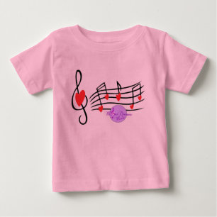 ラブソング長袖ベラ乳児Tシャツ ベビーTシャツ