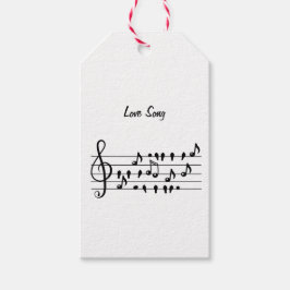 ラブソング バード ノーツ ブラック ホワイト アート ギフトタグ