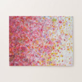ラブソング – ピンク絵画抽象芸術 ジグソーパズル (横)