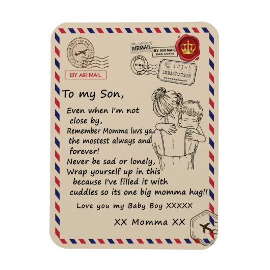 ラブソン |私の娘への手紙あなたを愛する男の赤ちゃん マグネット (縦)