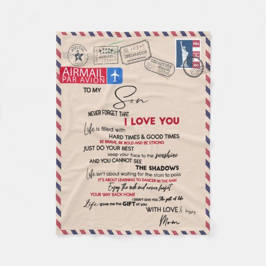 ラブソン |私の息子には忘れ、あなたを愛しない フリースブランケット (正面)