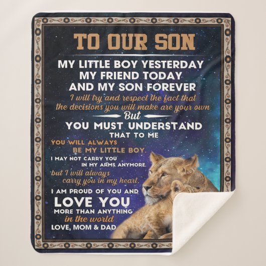 ラブソン |私の息子に誇りを持ったあなたを愛し シェルパブランケット (正面)