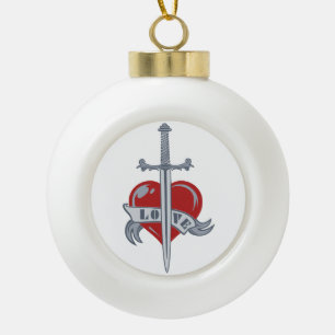 ラブソードカスタムクリスマスオーナメント セラミックボールオーナメント