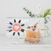 ラブソープビジネスラベンダーピーチで手作り サンキューカード (スタンド正面)