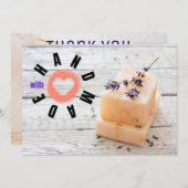 ラブソープビジネスラベンダーピーチで手作り サンキューカード (正面/裏面)