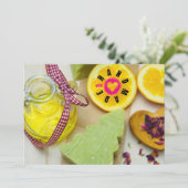 ラブソープメーカーのクリスマスツリーレモンで手作り サンキューカード (スタンド正面)