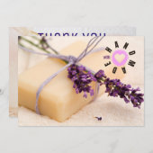 ラブソープメーカービジネスラベンダーで手作り サンキューカード (正面/裏面)