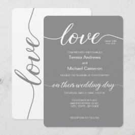 ラブタイポグラフィエレガントなウェディングスクリプト 招待状