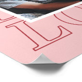 ラブタイポグラフィバレンタインデーのポスター – ピンク ポスター (角)