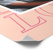 ラブタイポグラフィバレンタインデーのポスター – ピーチ ポスター (角)