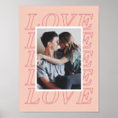 ラブタイポグラフィバレンタインデーのポスター – ピーチ ポスター (正面)