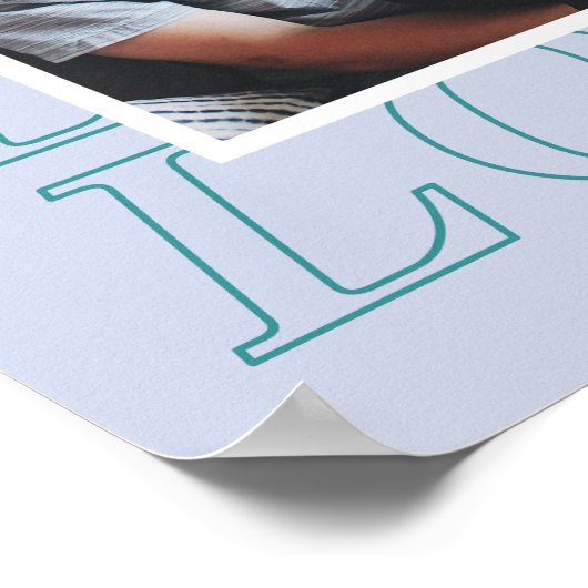 ラブタイポグラフィバレンタインデーのポスター – 青 ポスター (角)