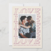 ラブタイポグラフィバレンタインデーカード – 紫 シーズンカード (正面)