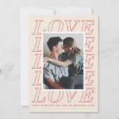 ラブタイポグラフィバレンタインデーカード – 赤 シーズンカード (正面)