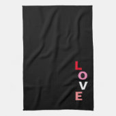 ラブタイポグラフィバレンタインデー  キッチンタオル (縦)