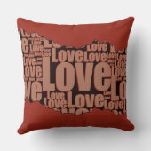 ラブタイポグラフィパターン赤と黒 クッション (裏面)