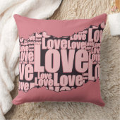 ラブタイポグラフィピンクトーンパターン クッション (ブランケット)