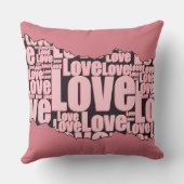 ラブタイポグラフィピンクトーンパターン クッション (裏面)