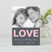 ラブタイポグラフィフォトセーブ・ザ・デート案内 招待状 (スタンド正面)