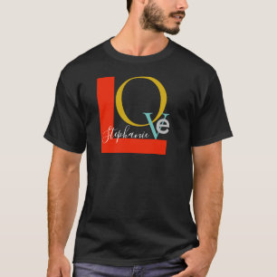 ラブタイポグラフィモノグラムの名 Tシャツ