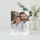 ラブタイポグラフィ日付の結婚ポストカードを保存 ポストカード (スタンド正面)