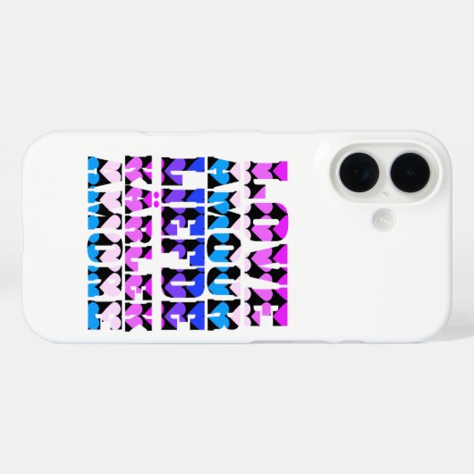 ラブタイポグラフィ言語ハートピンクパープルブルー Case-Mate iPhoneケース (裏面 (横))