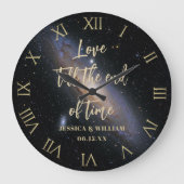 ラブタイムネブラ金ゴールド結婚ズ記念日の記念 ラージ壁時計 (正面)