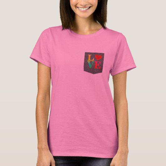 ラブタイ染めカモフラージフェイクポケット愛70sシャツ tシャツ (正面)