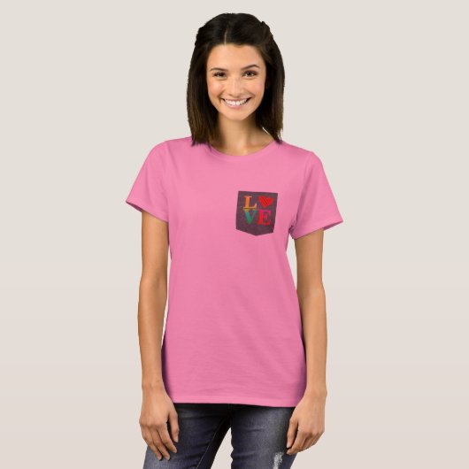 ラブタイ染めカモフラージフェイクポケット愛70sシャツ tシャツ (正面フル)