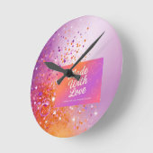 ラブタンクトップ付き ラウンド壁時計 (傾斜)