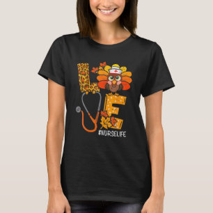 ラブターキッシュステソスコープナースライフ感謝祭 Tシャツ