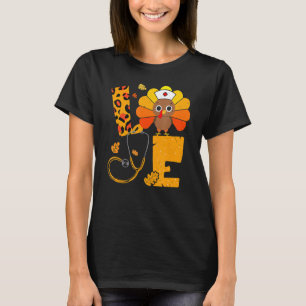 ラブターキープステソスコープナースライフ感謝祭ファ Tシャツ