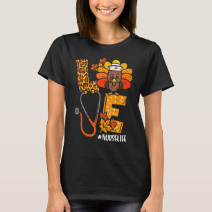 ラブターキープステソスコープナースライフ感謝祭ファ Tシャツ