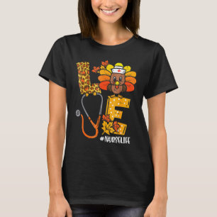 ラブターキープステソスコープナースライフ感謝祭ファ Tシャツ