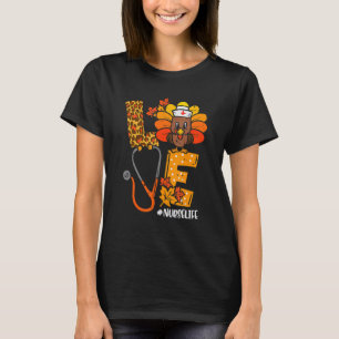ラブターキープステソスコープナースライフ感謝祭ファ Tシャツ
