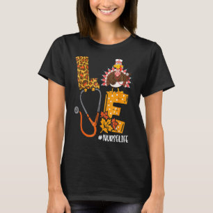 ラブターキープステソスコープナースライフ感謝祭 Tシャツ
