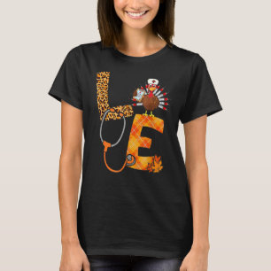 ラブターキープステソスコープナースライフ感謝祭 Tシャツ
